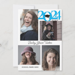 2024 GRAD Modern Afstudeerfoto met 5-foto collage  Aankondiging