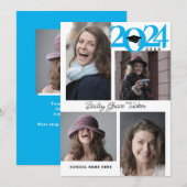 2024 GRAD Modern Afstudeerfoto met 5-foto collage  Aankondiging (Voorkant / Achterkant)