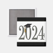 2024 Graduation Cap Eenvoudig Modern Trendy Magneet (Voorkant / Achterkant)