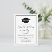 2024 Graduation Party Modern Elegant Zwart Wit I Briefkaart (Staand voorkant)