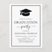 2024 Graduation Party Modern Elegant Zwart Wit I Briefkaart (Voorkant)