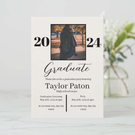 2024 Graduation Party  uitnodiging (Staand voorkant)