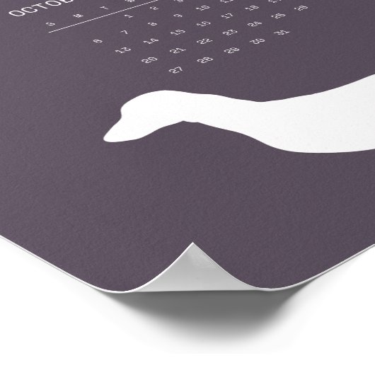 2024 Grafiet Dachshund Silhouet Kalender Poster (Hoek)