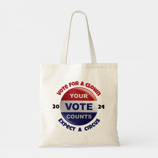 2024 Grappig politiek citaat Uw stem telt zak Tote Bag (Achterkant)