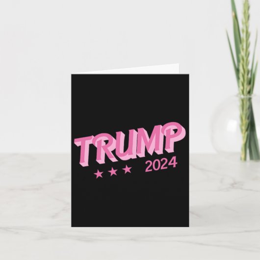 2024 - Grappige Donald Trump Roze Bubble Letters Kaart (Voorkant)