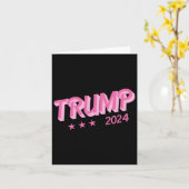 2024 - Grappige Donald Trump Roze Bubble Letters Kaart (Gele Bloem)