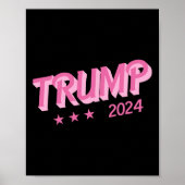 2024 - Grappige Donald Trump Roze Bubble Letters Poster (Voorkant)