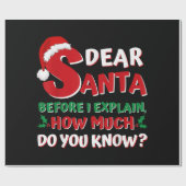 2024 Grappige Kerst Shirten Kinder Volwassenen San Cadeaupapier (Vlak)