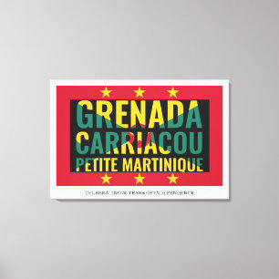 2024 GRENADA 50ste Jubileum Onafhankelijkheid Canvas Afdruk