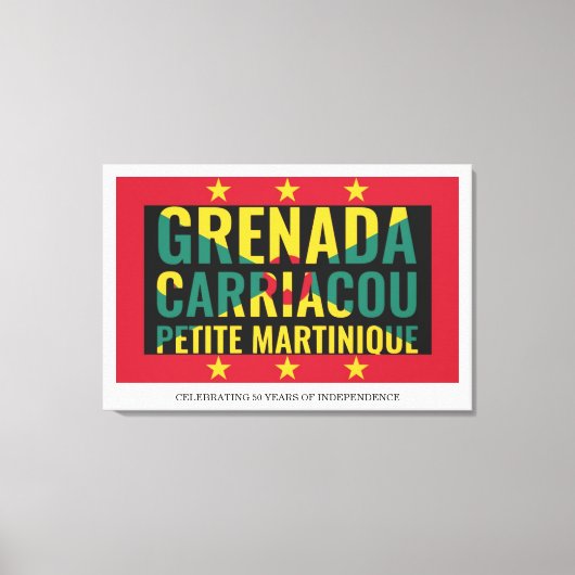 2024 GRENADA 50ste Jubileum Onafhankelijkheid Canvas Afdruk (Voorkant)