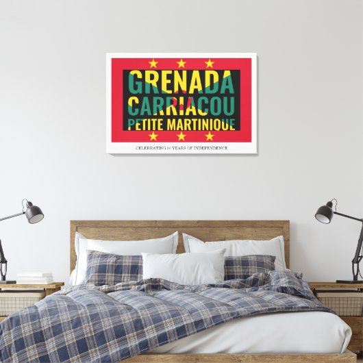 2024 GRENADA 50ste Jubileum Onafhankelijkheid Canvas Afdruk (Insitu (Slaapkamer))
