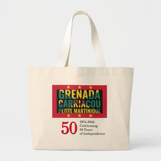2024 GRENADA 50ste Jubileum Onafhankelijkheid Grote Tote Bag (Voorkant)