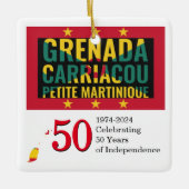 2024 GRENADA 50ste Jubileum Onafhankelijkheid Keramisch Ornament (Voorkant)