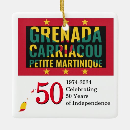 2024 GRENADA 50ste Jubileum Onafhankelijkheid Keramisch Ornament (Voorkant)