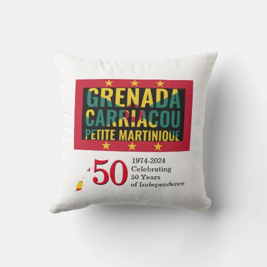 2024 GRENADIAANSE 50e Verjaardag van de Onafhankel Kussen (Achterkant)