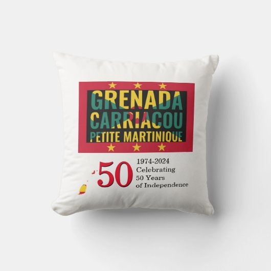 2024 GRENADIAANSE 50e Verjaardag van de Onafhankel Kussen (Voorkant)