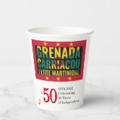 2024 GRENADIAN 50ste Jubileum onafhankelijkheid Papieren Bekers (Voorkant)