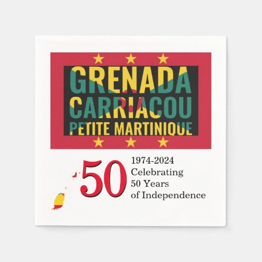 2024 GRENADIAN 50ste Jubileum onafhankelijkheidsdo Servet (Voorkant)