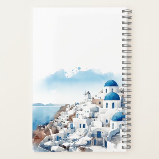 2024 Griekenland Myconos waterverf | JOUW NAAM Notitieboek (Achterkant)