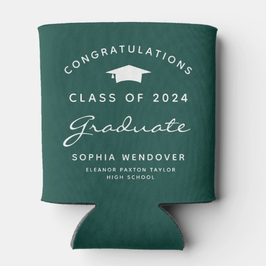 2024 Groen Wit Afstuderen Koelbox Blikjeskoeler (Achterkant)