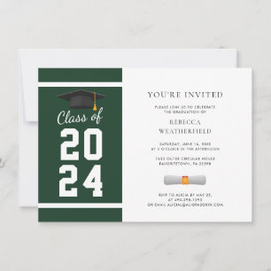 2024 Groen Witte Foto Afstudeerfeest Kaart