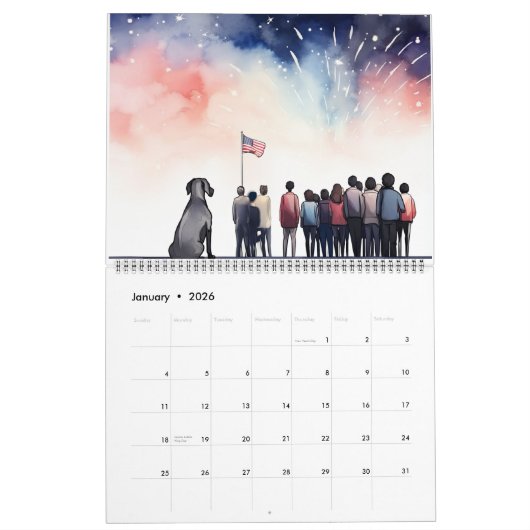 2024 Grote Deen Water Kleur () Kalender (Jan 2026)