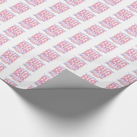 2024 Grote Zus Wachten op Nieuwe Baby Cadeaupapier (Hoek)