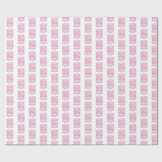 2024 Grote Zus Wachten op Nieuwe Baby Cadeaupapier (Vlak)