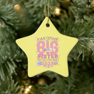 2024 Grote Zus Wachten op Nieuwe Baby Keramisch Ornament
