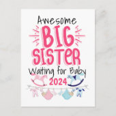 2024 Grote Zus Wachten op Nieuwe Baby Sibling Briefkaart (Voorkant)