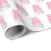 2024 Grote Zus Wachten op Nieuwe Baby Sibling Cadeaupapier (Rol Hoek)