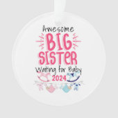 2024 Grote Zus Wachten op Nieuwe Baby Sibling Ornament (voorkant)