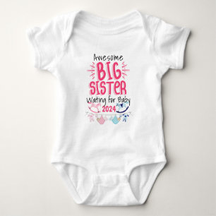2024 Grote Zus Wachten op Nieuwe Baby Sibling Romper