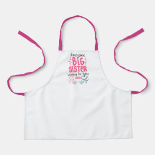 2024 Grote Zus Wachten op Nieuwe Baby Sibling Schort