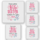 2024 Grote Zus Wachten op Nieuwe Baby Sibling Sticker (Voorkant)