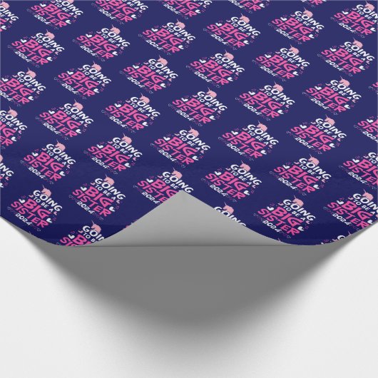 2024 Grote Zuster Eenhoorn Harten Cadeaupapier (Hoek)