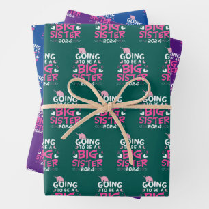 2024 Grote Zuster Eenhoorn Harten Inpakpapier Vel