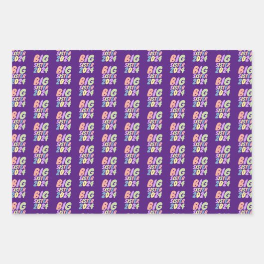 2024 Grote Zuster Girly Stippen Inpakpapier Vel (Voorkant 2)