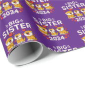 2024 Grote Zuster Tijger Liefde Harten Cadeaupapier (Rol Hoek)