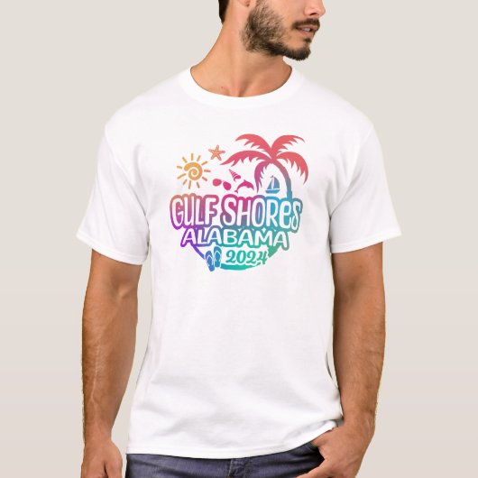 2024 Gulf Shores Alabama vakantie of reis T-shirt (Voorkant)