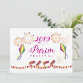 2024 Happy Purim Carnaval Kinder Partij Feestdagenkaart (Staand voorkant)