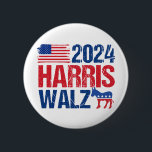 2024 Harris Walz Democraat Donkey Amerikaanse Verk Ronde Button 5,7 Cm<br><div class="desc">2024 Harris Walz knop met de Amerikaanse vlag en de democratische ezel in rood,  wit en blauw. Stem op Kamala Harris en Tim Walz voor president en vice-president als de presidentskandidaten van de Democratische Partij. Mooi,  patriottisch design.</div>