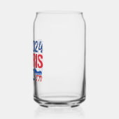 2024 Harris Walz Democraat Donkey Verkiezing Blikvorm Glas (Links)