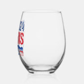 2024 Harris Walz Democraat Donkey Verkiezing Wijnglas Zonder Voet (Links)