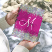 2024 Heet Roze Iridescent Glitter Monogram Planner
