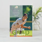 2024 honkbal foto afstudeerfeest kaart (Staand voorkant)