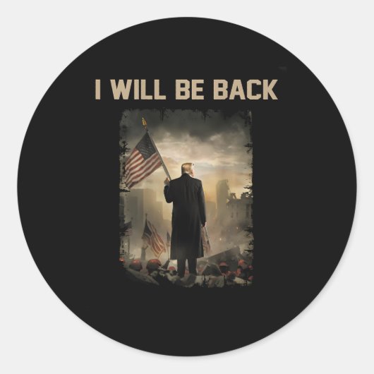 2024 Ik kom terug (op rug) Ronde Sticker (Voorkant)