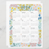2024 In een oogopslag Kalender Bloemen Kantoor Dec (Voorkant / Achterkant)
