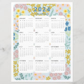 2024 In een oogopslag Kalender Bloemen Kantoor Dec (Voorkant)