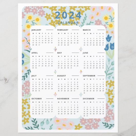 2024 In een oogopslag Kalender Bloemen Kantoor Dec (Voorkant)